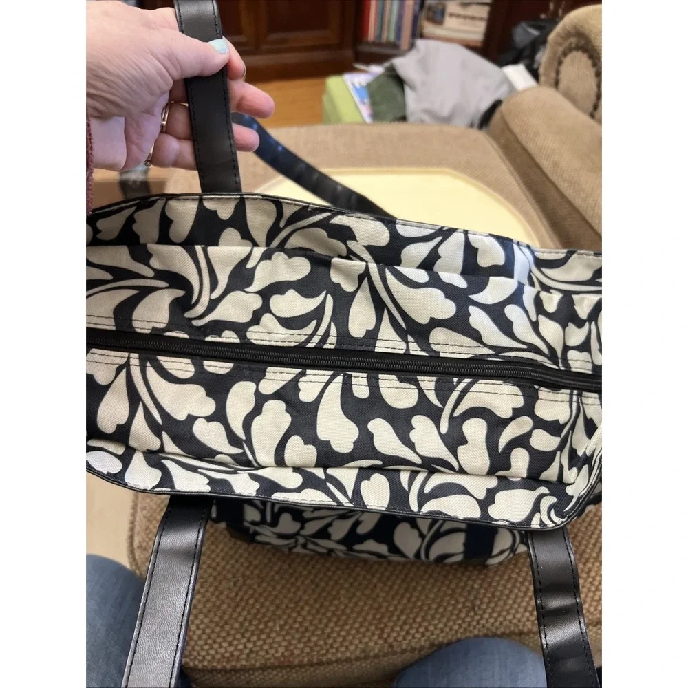 American Tourister Travel Bag Black & Gray Floral Print Carry On All 16x14x6